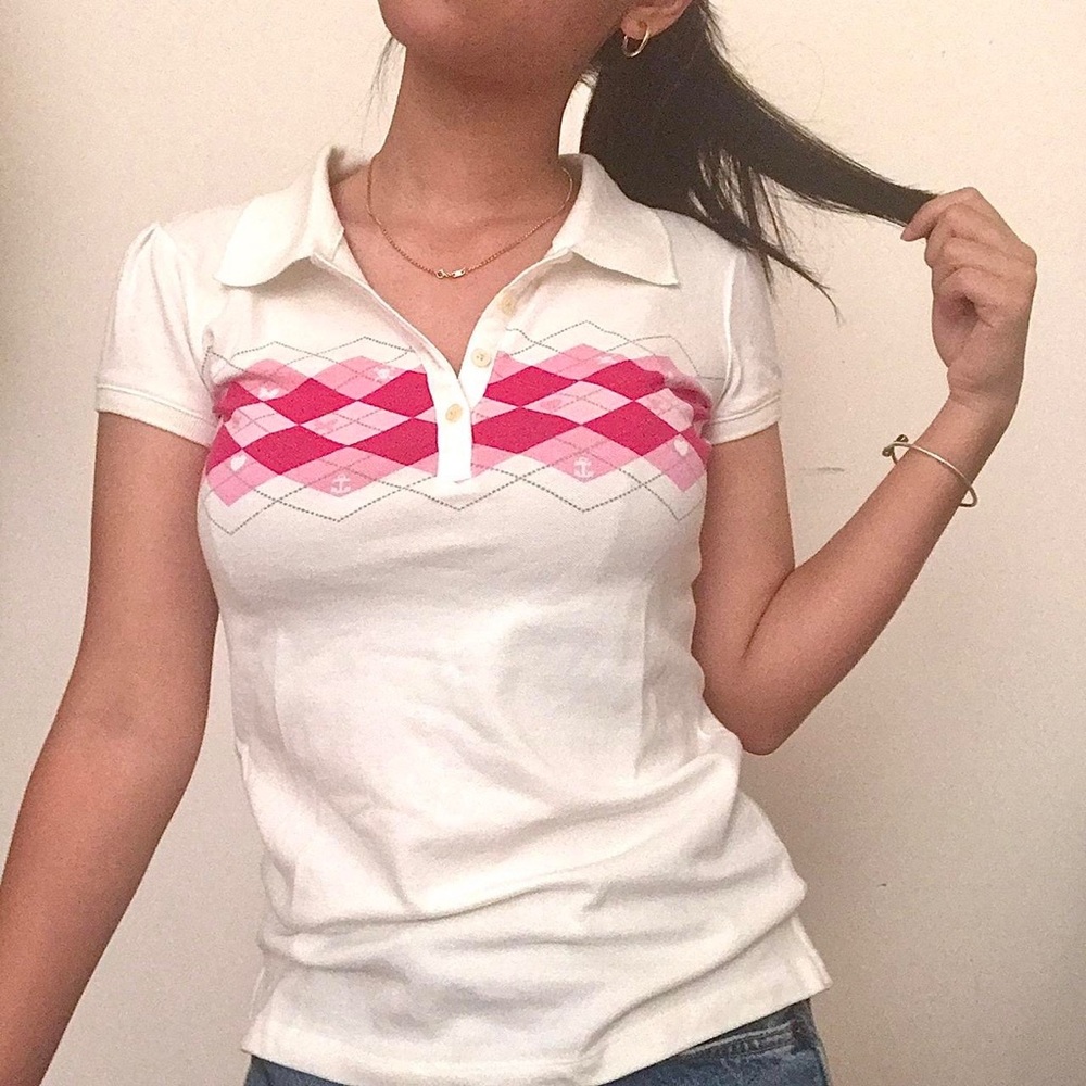 Pink Argyle Polo Shirt